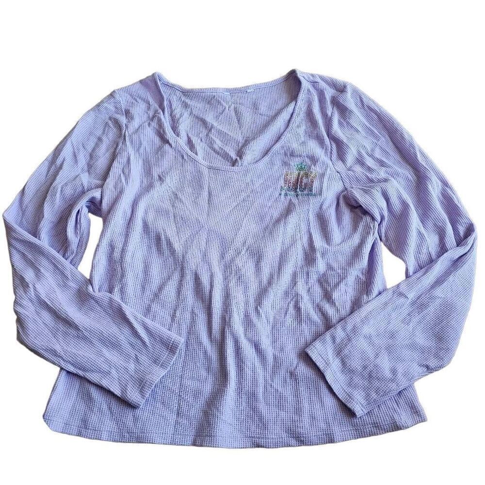 Juicy by juicy Couture light purple long sleeve t shirt waffle knit fits L-XL
